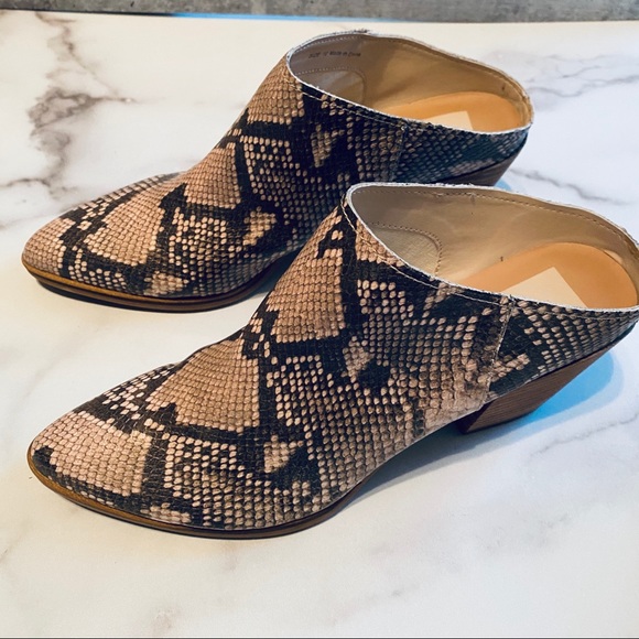 Dolce Vita Rian Snake Print Stella Mules 10 - Picture 3 of 9